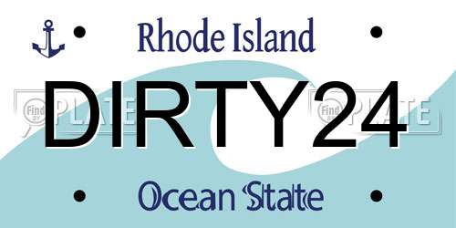 DIRTY24 Rhode Island License Plate