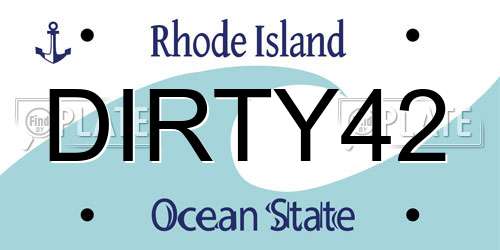 DIRTY42 Rhode Island License Plate
