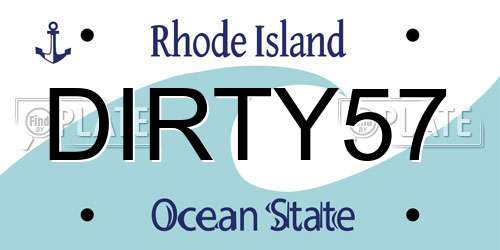 DIRTY57 Rhode Island License Plate