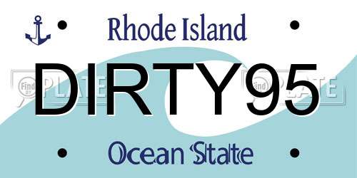 DIRTY95 Rhode Island License Plate