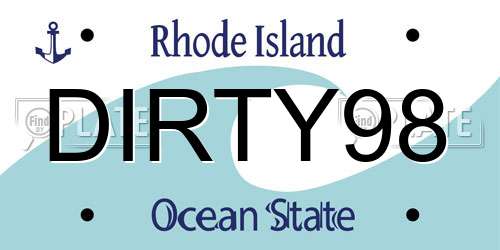 DIRTY98 Rhode Island License Plate