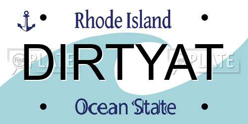 DIRTYAT Rhode Island License Plate