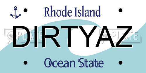 DIRTYAZ Rhode Island License Plate
