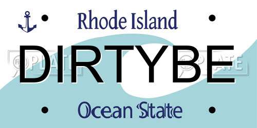 DIRTYBE Rhode Island License Plate