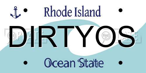 DIRTYOS Rhode Island License Plate