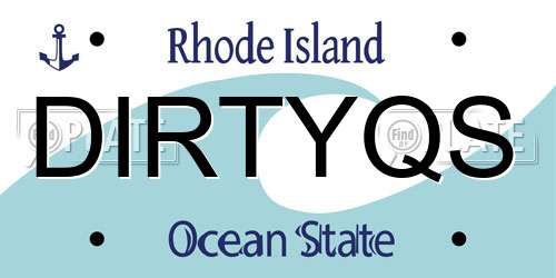 DIRTYQS Rhode Island License Plate
