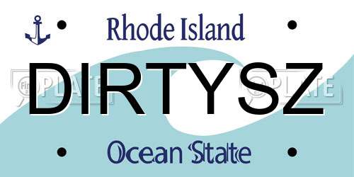 DIRTYSZ Rhode Island License Plate