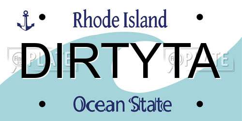 DIRTYTA Rhode Island License Plate