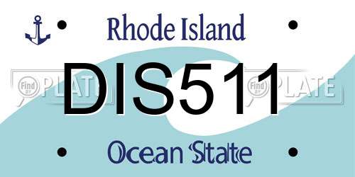 DIS511 Rhode Island License Plate