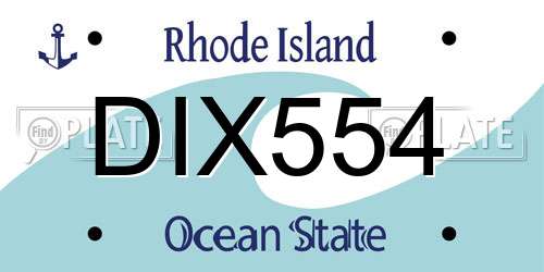 DIX554 Rhode Island License Plate