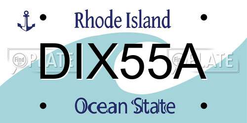 DIX55A Rhode Island License Plate