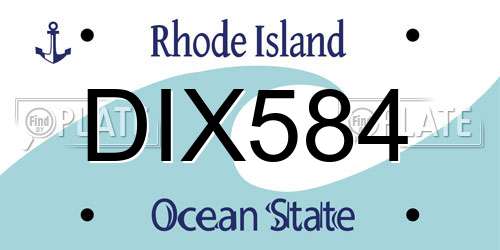 DIX584 Rhode Island License Plate