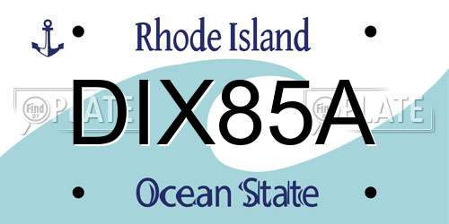 DIX85A Rhode Island License Plate