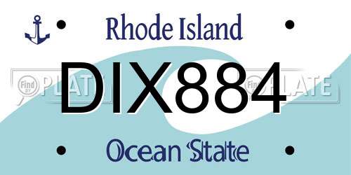 DIX884 Rhode Island License Plate
