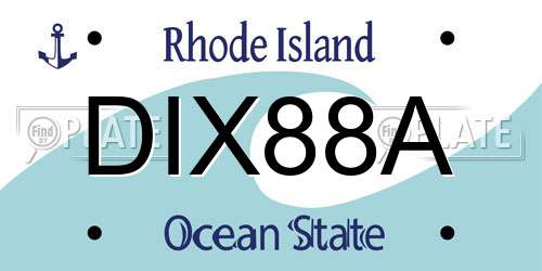 DIX88A Rhode Island License Plate