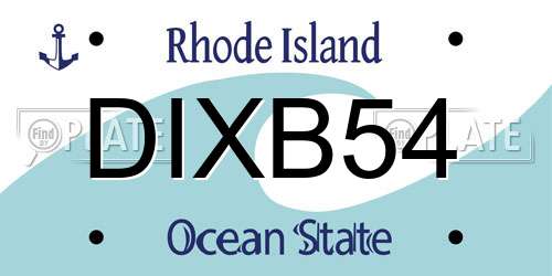 DIXB54 Rhode Island License Plate