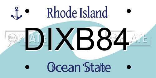 DIXB84 Rhode Island License Plate