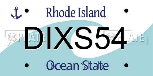 DIXS54 Rhode Island License Plate