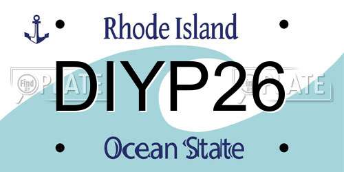 DIYP26 Rhode Island License Plate