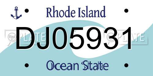 DJ05931 Rhode Island License Plate