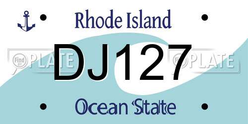 DJ127 Rhode Island License Plate