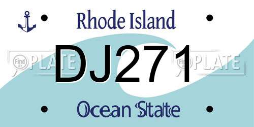 DJ271 Rhode Island License Plate