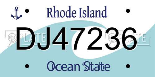DJ47236 Rhode Island License Plate