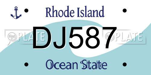 DJ587 Rhode Island License Plate