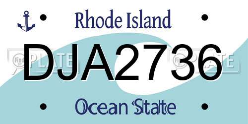 DJA2736 Rhode Island License Plate