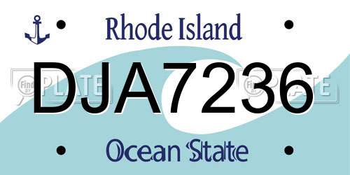DJA7236 Rhode Island License Plate