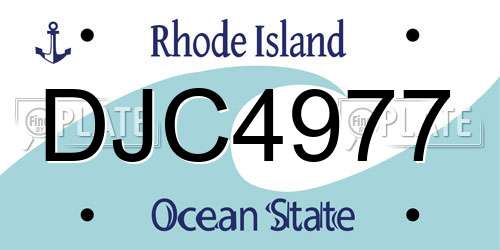 DJC4977 Rhode Island License Plate