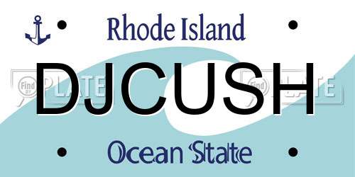 DJCUSH Rhode Island License Plate