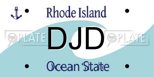 DJD Rhode Island License Plate