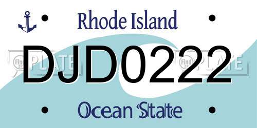 DJD0222 Rhode Island License Plate