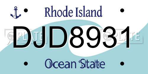 DJD8931 Rhode Island License Plate