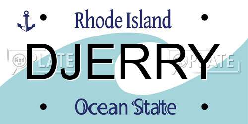 DJERRY Rhode Island License Plate