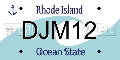 DJM12 Rhode Island License Plate