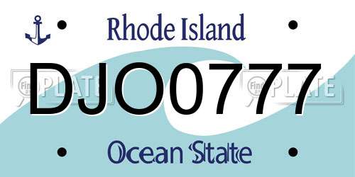 DJO0777 Rhode Island License Plate