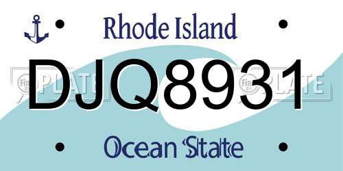 DJQ8931 Rhode Island License Plate