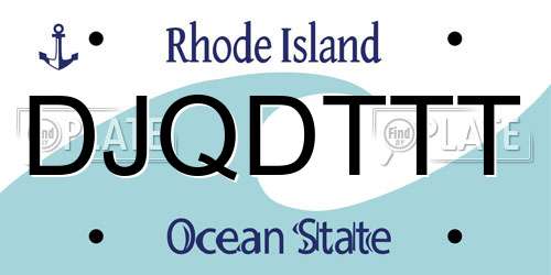 DJQDTTT Rhode Island License Plate