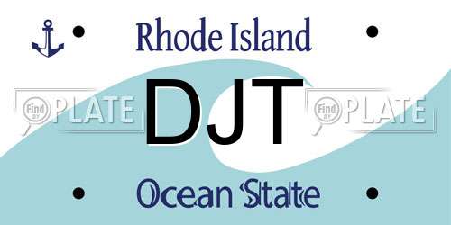 DJT Rhode Island License Plate