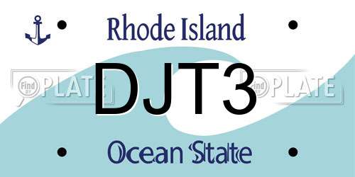 DJT3 Rhode Island License Plate