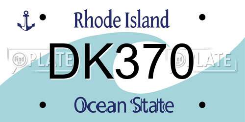 DK370 Rhode Island License Plate