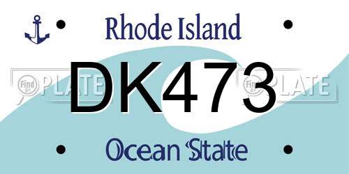 DK473 Rhode Island License Plate