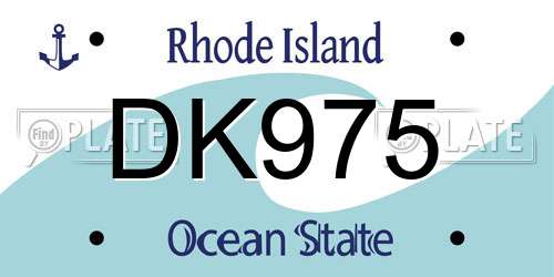 DK975 Rhode Island License Plate