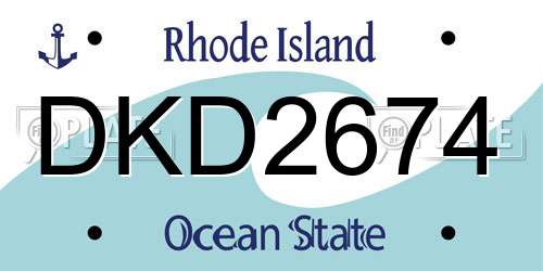 DKD2674 Rhode Island License Plate