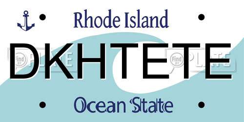 DKHTETE Rhode Island License Plate