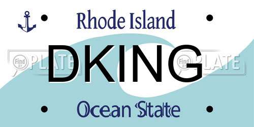 DKING Rhode Island License Plate