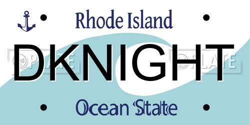 DKNIGHT Rhode Island License Plate