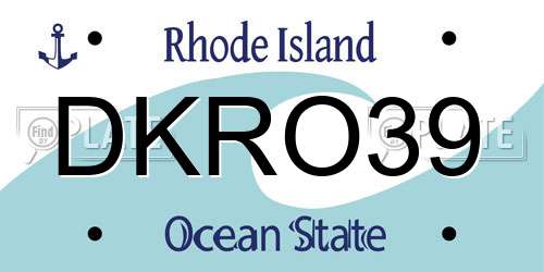 DKRO39 Rhode Island License Plate